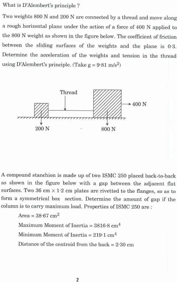 Indian Forest Service 2021 Civil Engineering Paper I question paper page 1 instructions scan PDF download UPSC