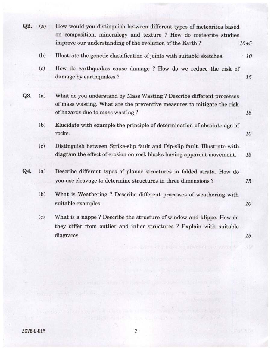Indian Forest Service (Main) Examination 2021 GEOLOGY Paper I question paper page 1 scan, showing exam name, subject, time, marks, and instructions. UPSC IFS previous year paper PDF download.