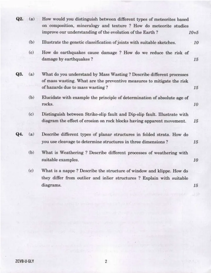 Indian Forest Service (Main) Examination 2021 GEOLOGY Paper I question paper page 1 scan, showing exam name, subject, time, marks, and instructions. UPSC IFS previous year paper PDF download.