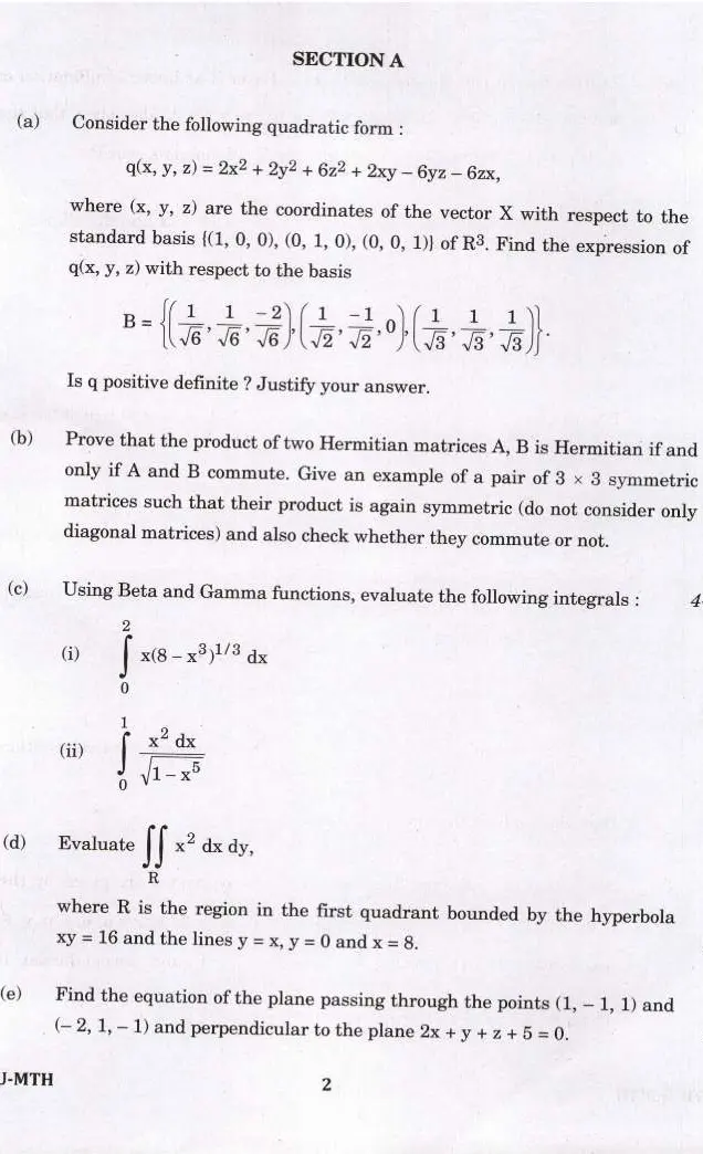Indian Forest Service (Main) Examination 2021 Mathematics Paper I question paper page 1 scan PDF download, showing exam name, paper code ZCVB-U-MTH, maximum marks 200, time allowed three hours, and specific instructions.