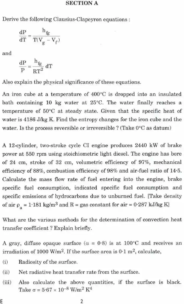 Indian Forest Service Main 2021 Mechanical Engineering Paper II question paper page 1 instructions scan PDF download