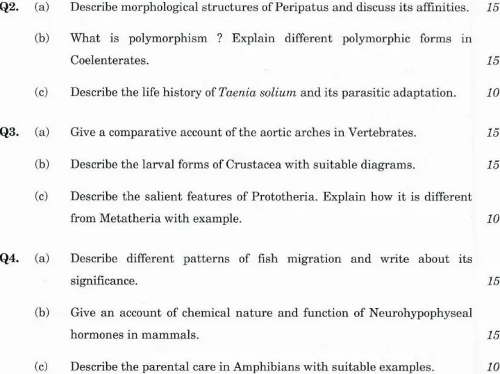 Indian Forest Service 2021 Zoology Paper I question paper page 1 instructions scan PDF download UPSC IFS Main Exam