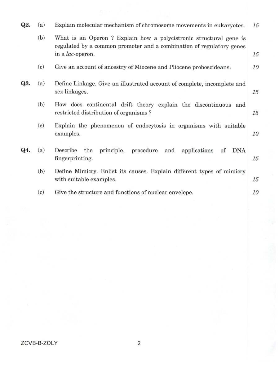 Indian Forest Service (Main) Examination 2021 Zoology Paper II question paper page 1 scan, showing exam details, paper code ZCVB-B-ZOLY, marks, time, and instructions. UPSC IFS exam paper PDF download.
