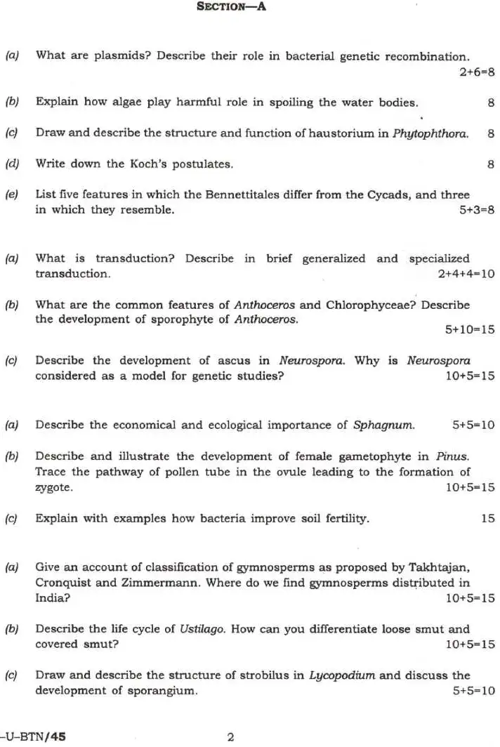 Indian Forest Service (Main) Examination 2022 Botany Paper-I question paper page 1 scan, showing UPSC exam instructions and paper details. PDF download.