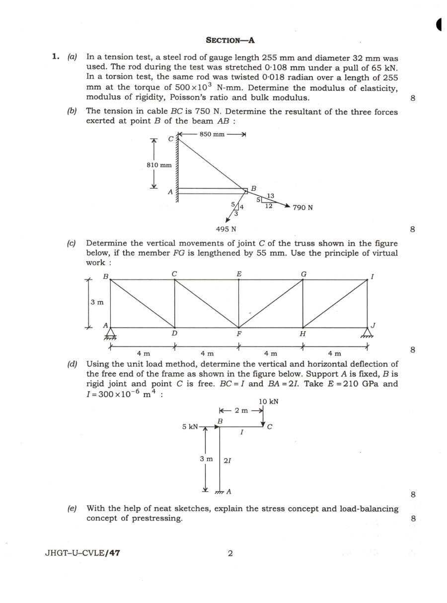 Indian Forest Service 2022 Civil Engineering Paper-I question paper page 1 instructions scan PDF download UPSC