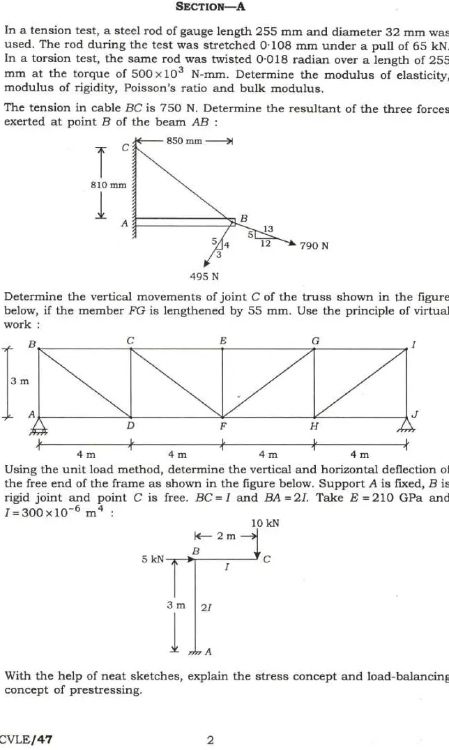 Indian Forest Service 2022 Civil Engineering Paper-I question paper page 1 instructions scan PDF download UPSC