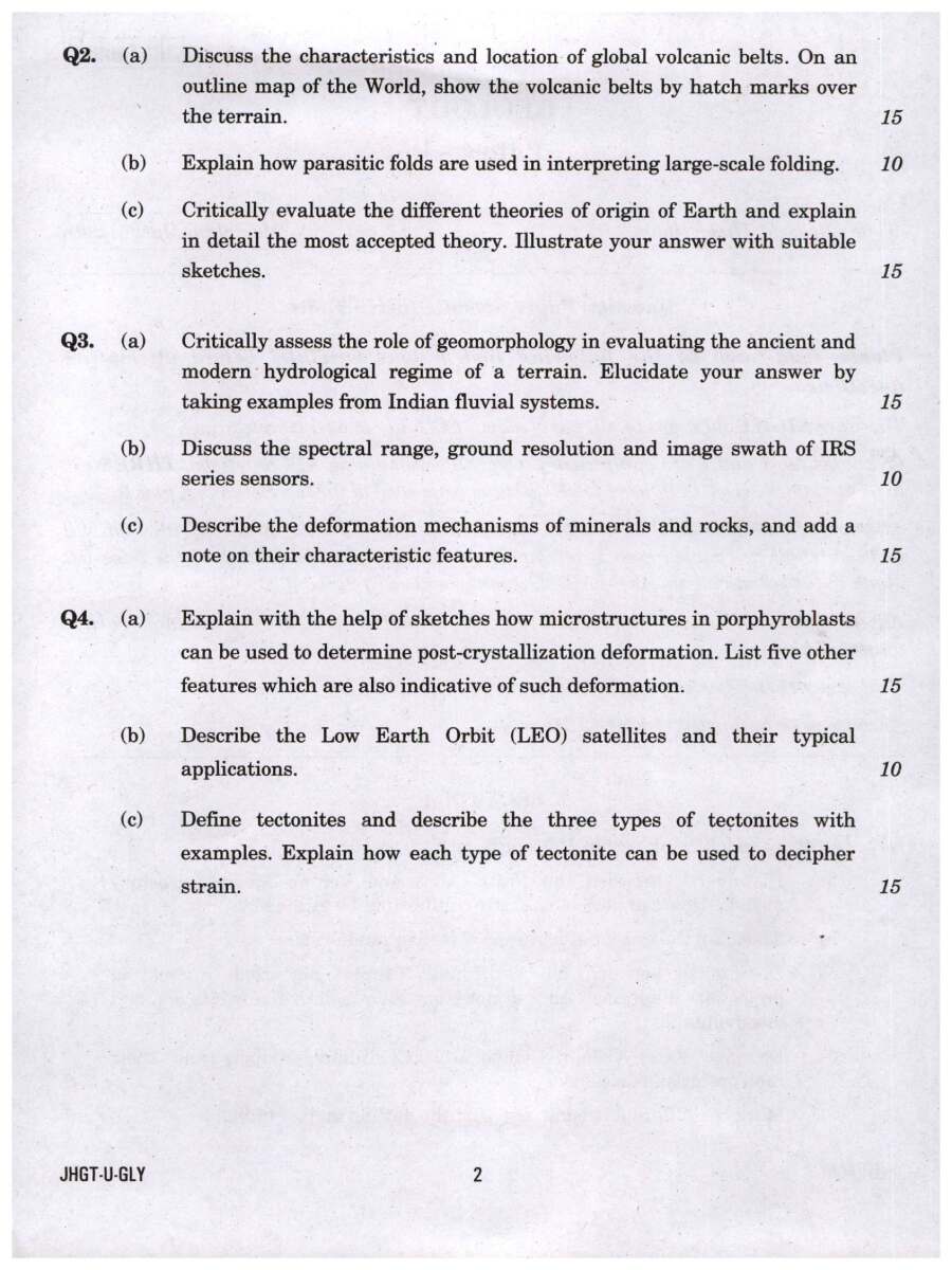 Indian Forest Service Main 2022 Geology Paper I question paper page 1 scan PDF download, UPSC IFS exam instructions