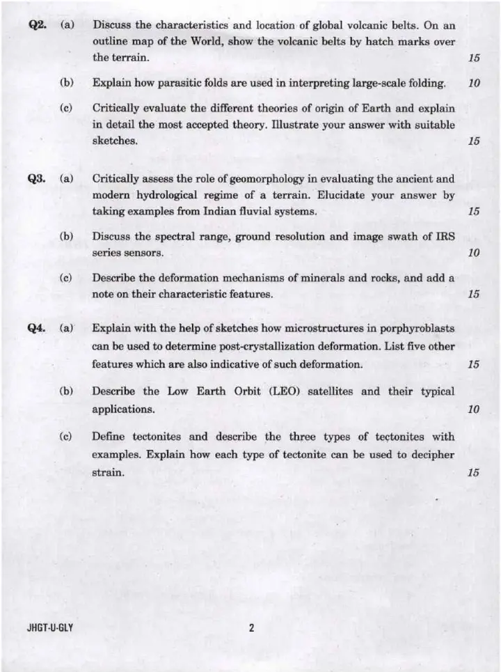 Indian Forest Service Main 2022 Geology Paper I question paper page 1 scan PDF download, UPSC IFS exam instructions