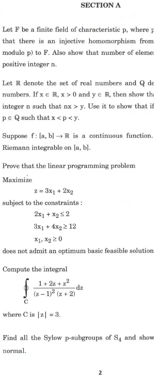 Indian Forest Service Main 2022 Mathematics Paper II question paper page 1 instructions scan PDF download UPSC