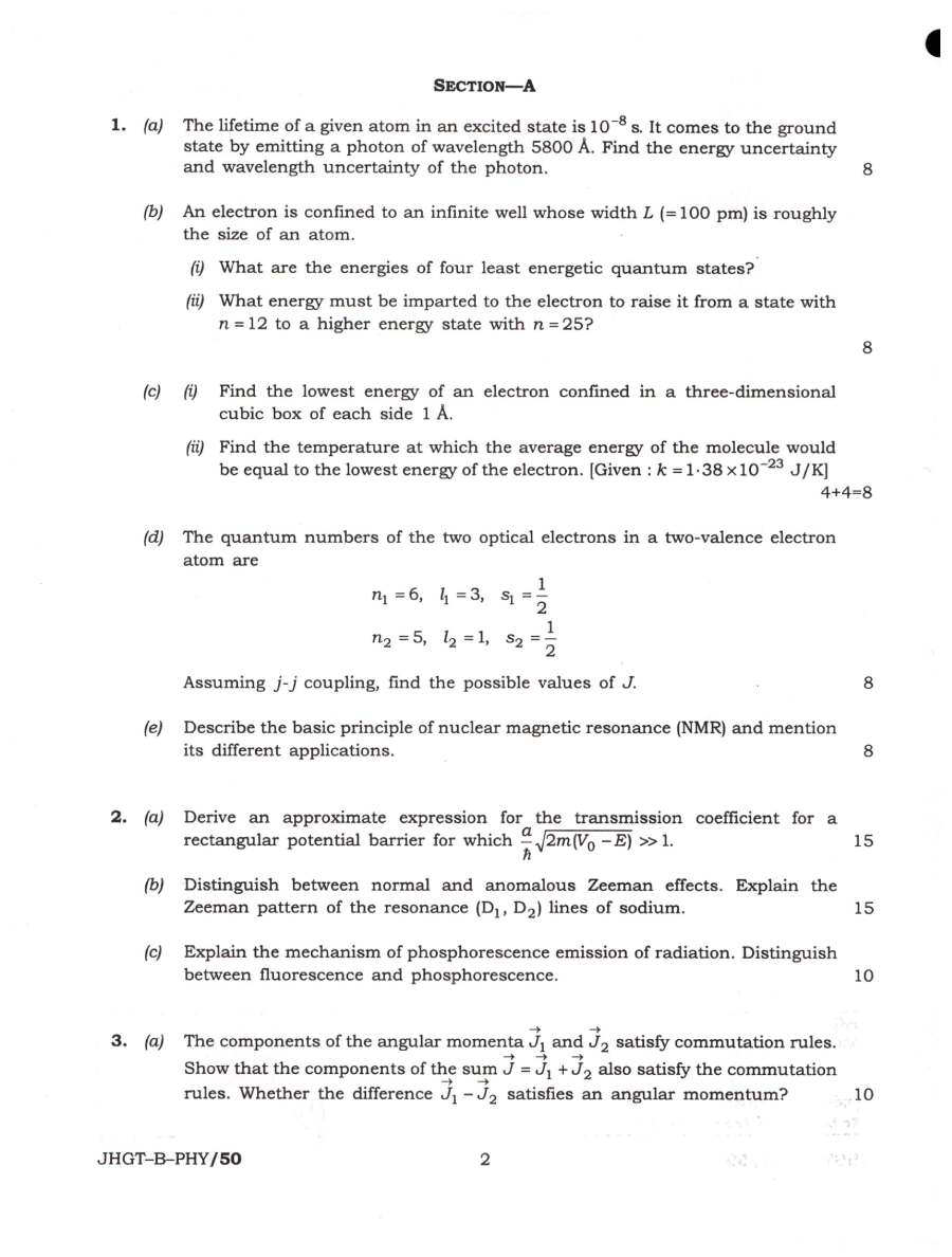 Indian Forest Service (Main) Examination 2022 Physics Paper II question paper page 1 scan PDF download, showing exam header and instructions.