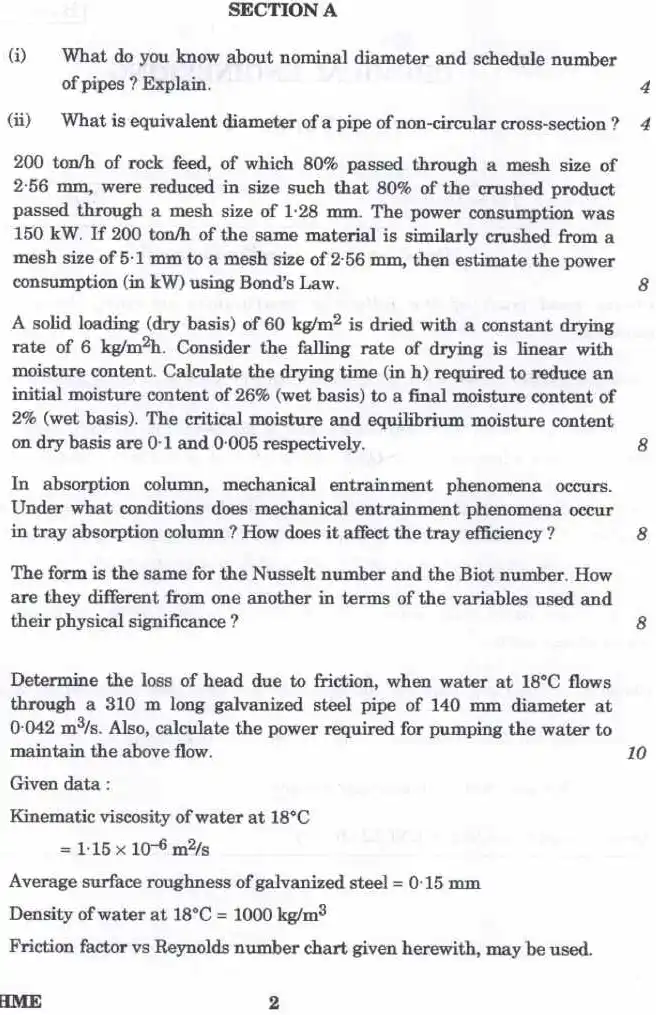 Indian Forest Service (Main) Examination 2023 Chemical Engineering Paper I page 1 instructions and header scan. UPSC IFS exam previous year paper PDF download.
