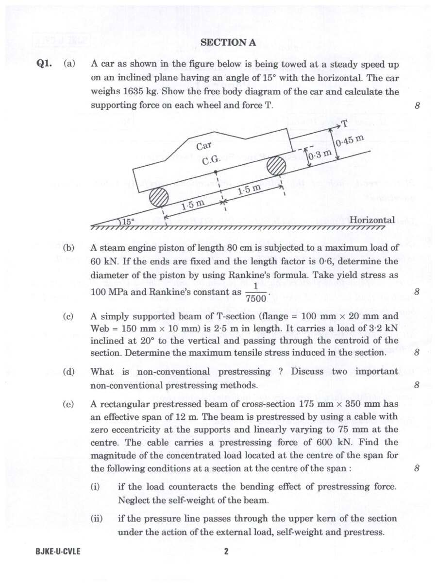 Indian Forest Service (Main) Examination 2023 Civil Engineering Paper I question paper page 1 scan showing exam instructions and header. UPSC IFS 2023 Civil Engineering Paper I PDF download.