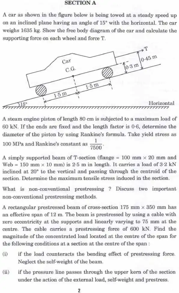 Indian Forest Service (Main) Examination 2023 Civil Engineering Paper I question paper page 1 scan showing exam instructions and header. UPSC IFS 2023 Civil Engineering Paper I PDF download.