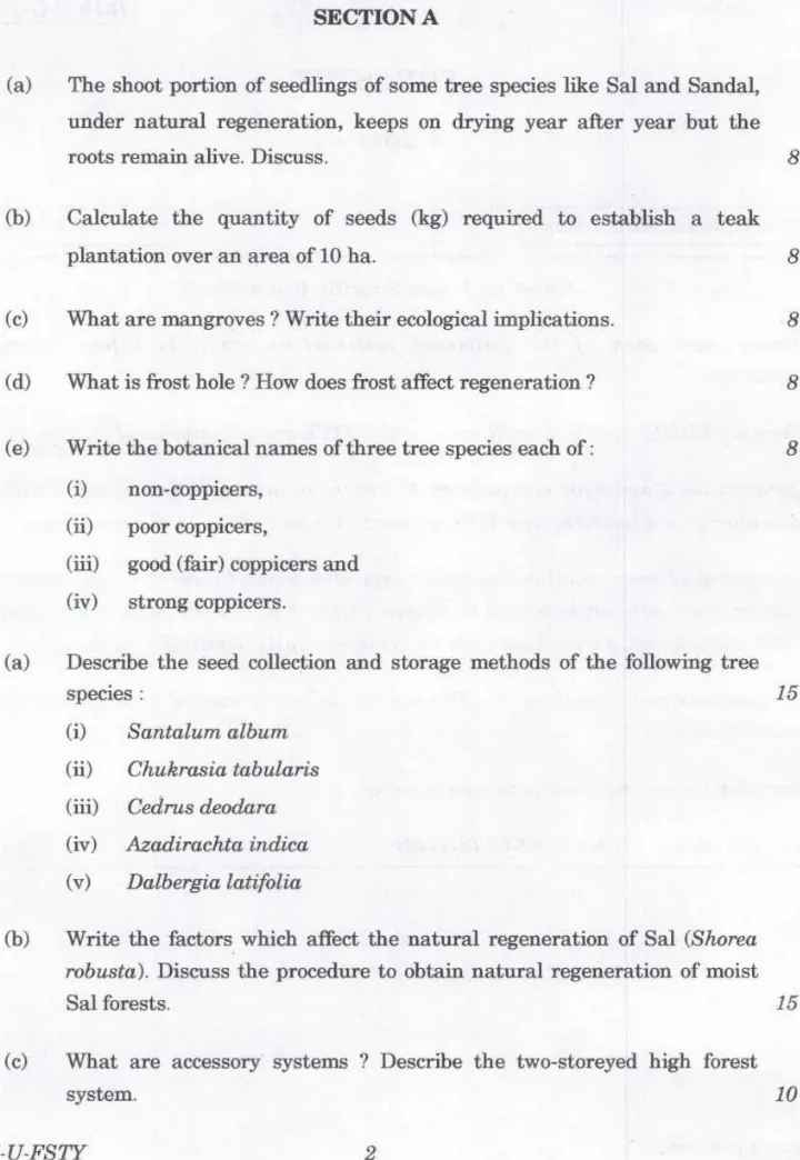 Indian Forest Service Main 2023 Forestry Paper I question paper page 1 instructions scan PDF download UPSC