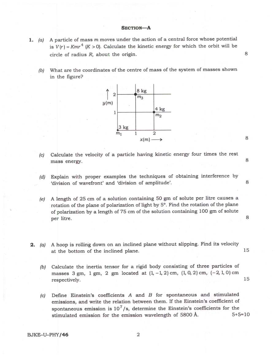 Indian Forest Service (Main) Examination 2023 Physics Paper I question paper page 1 instructions scan PDF download. UPSC IFS 2023 Physics Paper I instructions and useful constants.