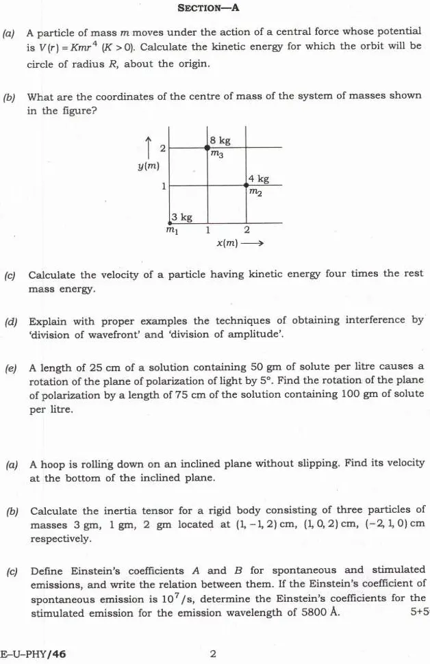 Indian Forest Service (Main) Examination 2023 Physics Paper I question paper page 1 instructions scan PDF download. UPSC IFS 2023 Physics Paper I instructions and useful constants.