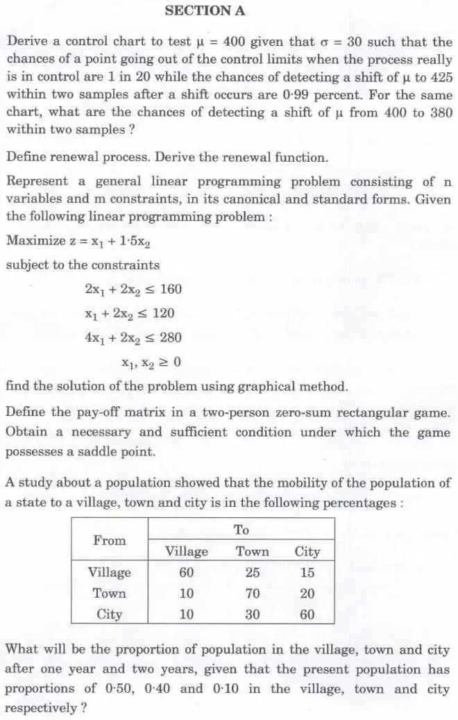 Indian Forest Service Main 2023 Statistics Paper II question paper page 1 instructions and exam header scan PDF download