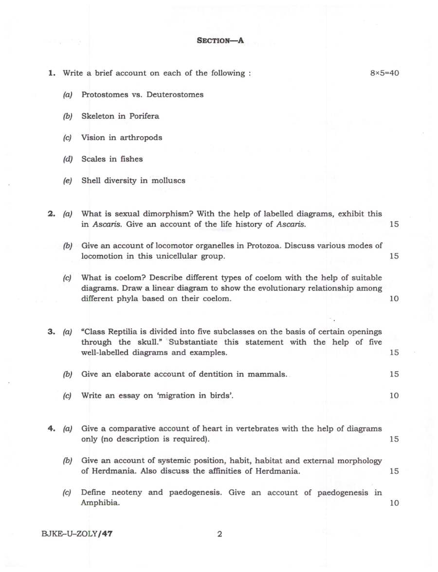 Indian Forest Service (Main) Examination 2023 Zoology Paper I question paper page 1 instructions scan PDF download UPSC