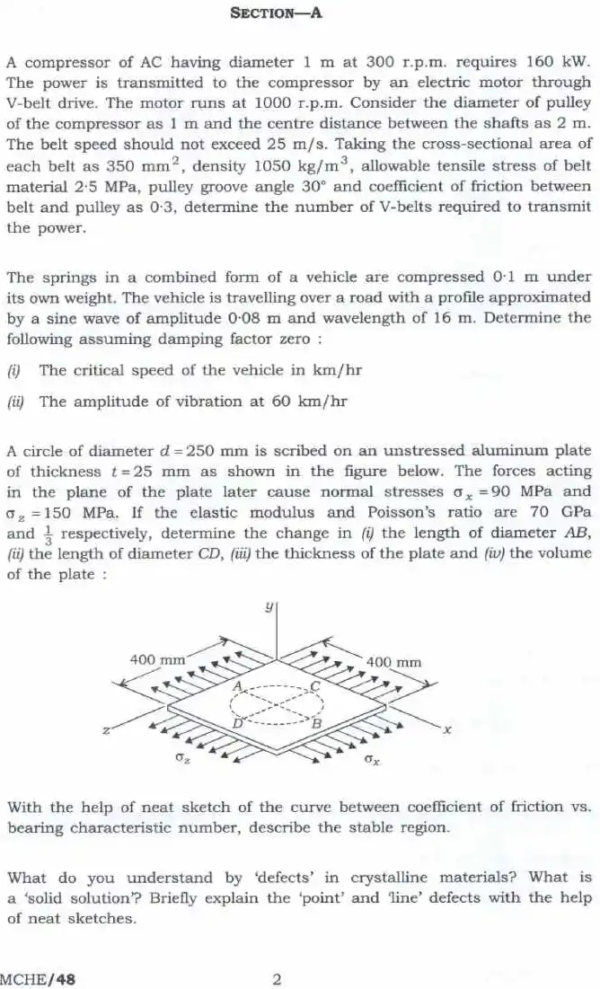 Indian Forest Service Main 2024 Mechanical Engineering Paper I question paper page 1 instructions scan PDF download UPSC