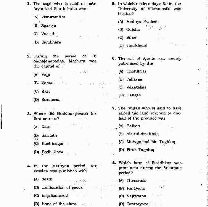 Jharkhand 5th Combined Civil Services PT Exam 2014 General Studies Paper — page 1 instructions scan PDF download