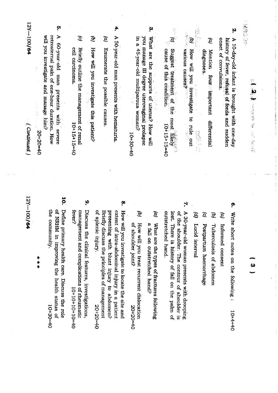 4th COMBINED CIVIL SERVICES (Main) EXAM 2012 Medical Science (02) 4CCSME Jharkhand Government question paper page 1 instructions scan PDF download