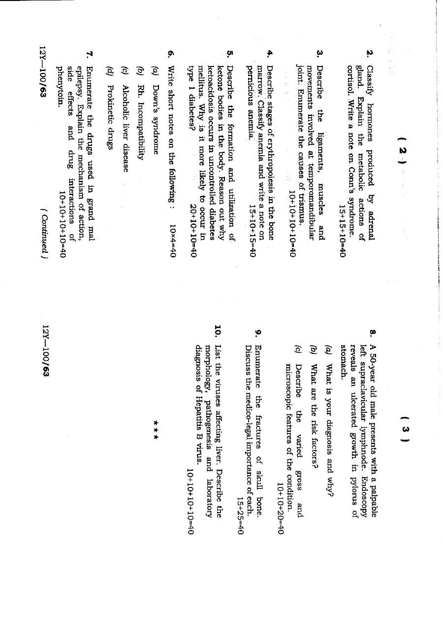 4th COMBINED CIVIL SERVICES (Main) EXAM 2012 Medical Science (Paper-I) Jharkhand Government question paper page 1 instructions scan PDF download