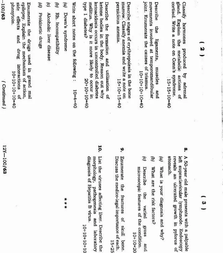 4th COMBINED CIVIL SERVICES (Main) EXAM 2012 Medical Science (Paper-I) Jharkhand Government question paper page 1 instructions scan PDF download