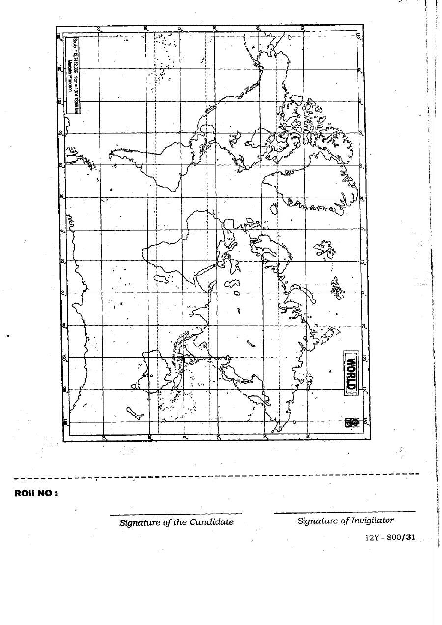 JPSC 4th Combined Civil Services Main Exam 2012 Geography Paper 1 Question Paper — page 1 instructions scan PDF download