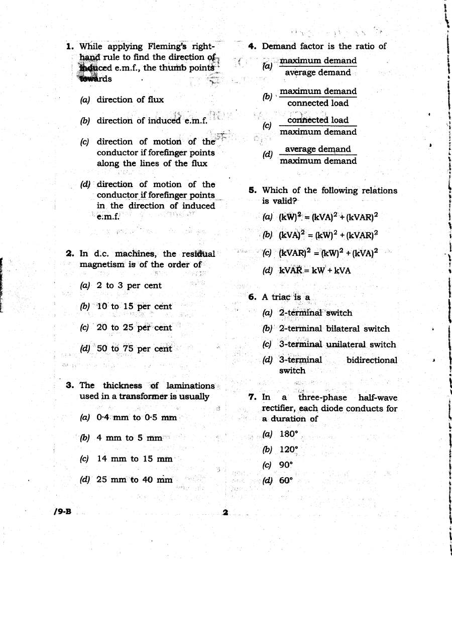 JPSC 4th Combined Civil Services PT Exam 2011 Electrical Engineering question paper page 1 instructions scan PDF download. Includes exam name, paper code, time, marks, and candidate instructions in English and Hindi.
