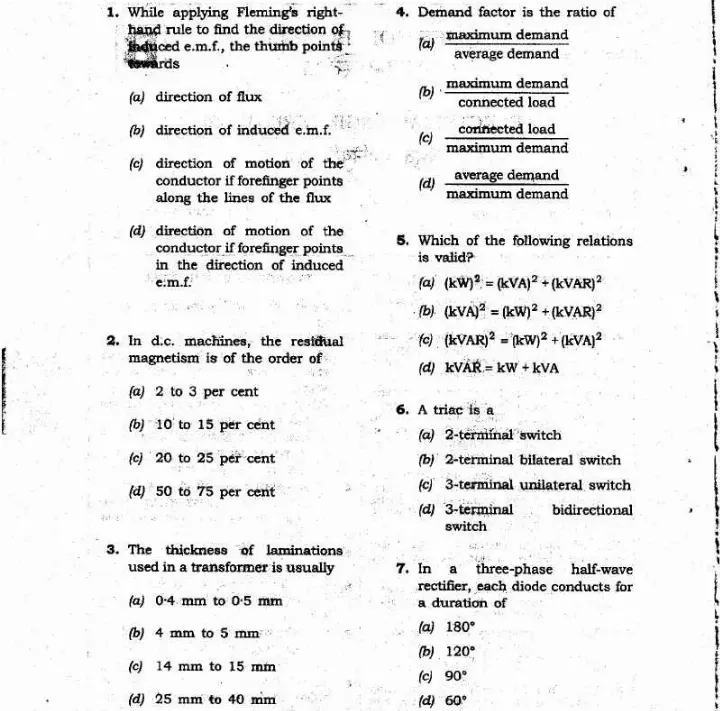 JPSC 4th Combined Civil Services PT Exam 2011 Electrical Engineering question paper page 1 instructions scan PDF download. Includes exam name, paper code, time, marks, and candidate instructions in English and Hindi.