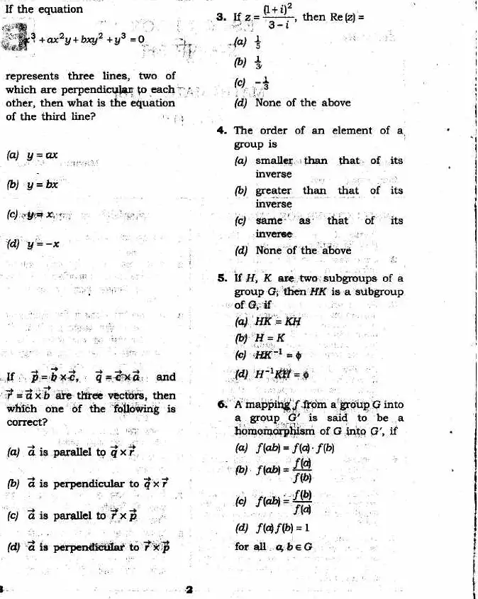 JPSC 4th Combined Civil Services PT Exam 2011 Mathematics question paper page 1 instructions scan PDF download