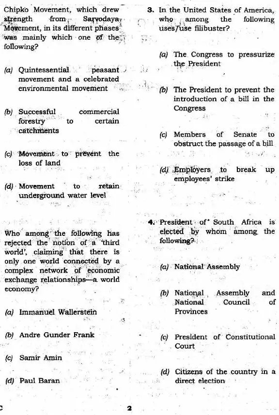 JPSC 4th Combined Civil Services PT Political Science question paper page 1 instructions scan PDF download