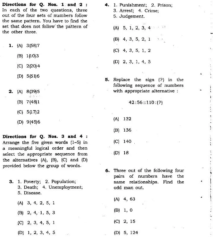 JPSC 5th CCS PT 2014 General Studies-II question paper page 1 instructions scan PDF download