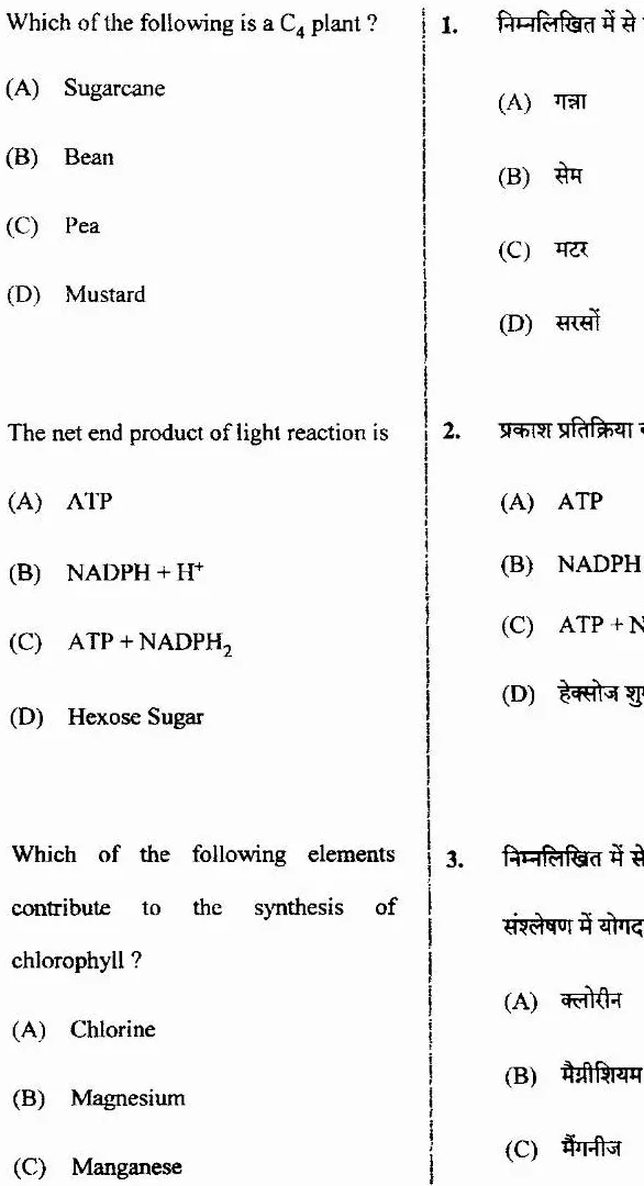 JPSC Botany Paper-II question paper page 1 instructions scan PDF download for Assistant Director/Senior Scientific Officer exam.