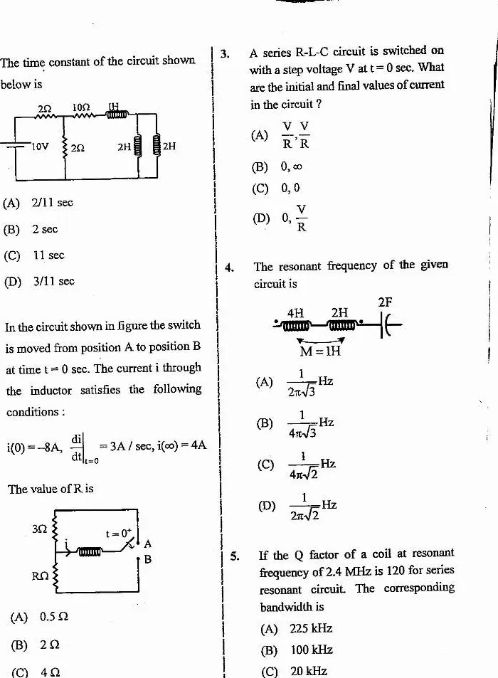 JPSC Assistant Engineer Electrical Engineering Paper I 06 question paper page 1 instructions scan PDF download