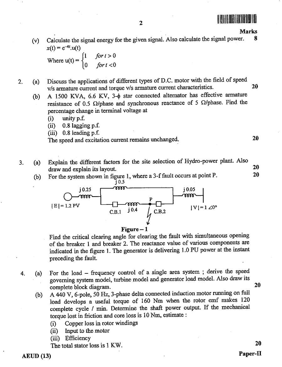 JPSC Assistant Engineer Electrical Engineering Paper II question paper page 1 instructions scan PDF download