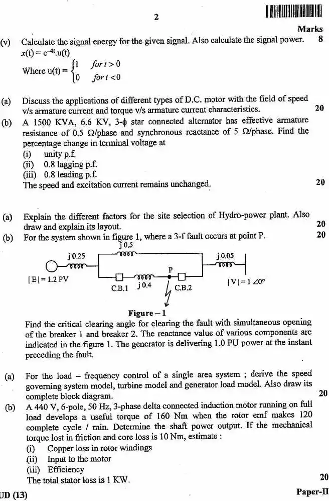 JPSC Assistant Engineer Electrical Engineering Paper II question paper page 1 instructions scan PDF download