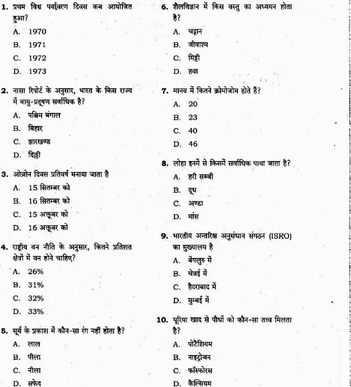 JPSC Assistant & Personal Assistant Exam 2012 General Studies question paper page 1 instructions scan PDF download