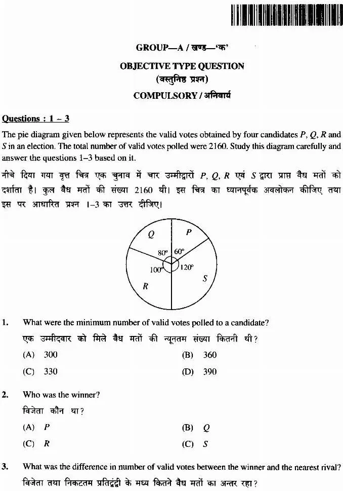 JPSC CDPO Main Exam General Studies question paper page 1 instructions scan PDF download
