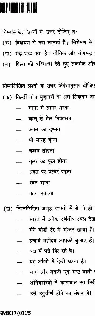 JPSC Civil Services Main Examination (Backlog)-2017 General Hindi and General English Paper I question paper page 1 scan PDF download
