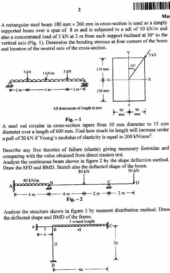 JPSC AE Main Civil Engineering Paper-I question paper page 1 instructions scan PDF download