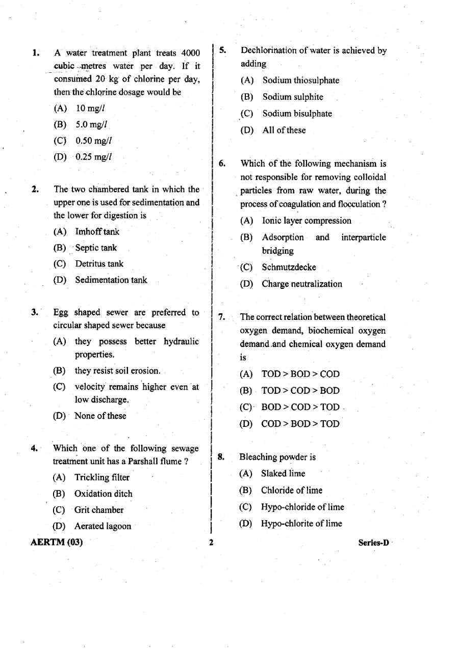 JPSC Combined Assistant Engineer (Main Examination) Civil Engineering Paper II 2019 question paper page 1 instructions scan PDF download