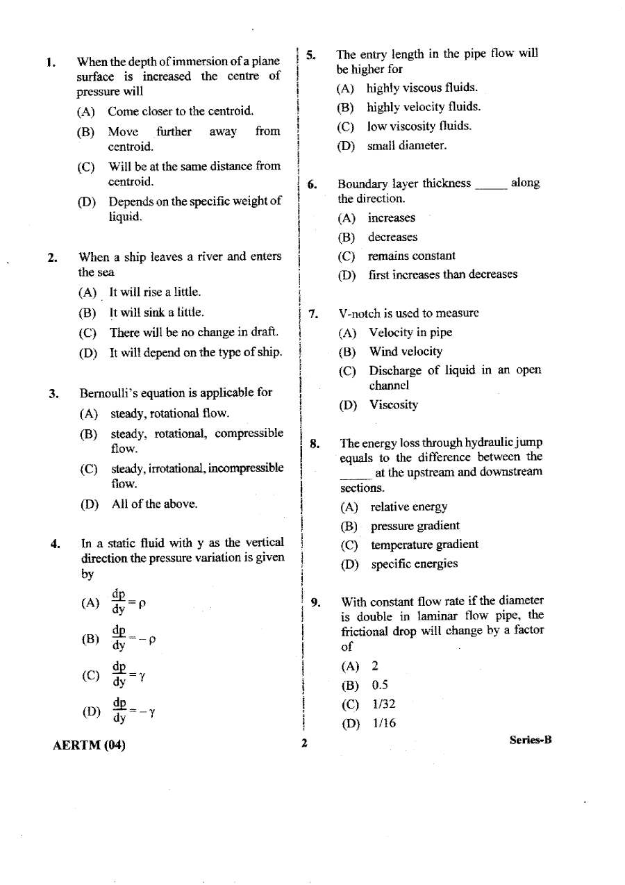 JPSC AE Mechanical Engineering Paper-I objective question paper page 1 instructions scan PDF download