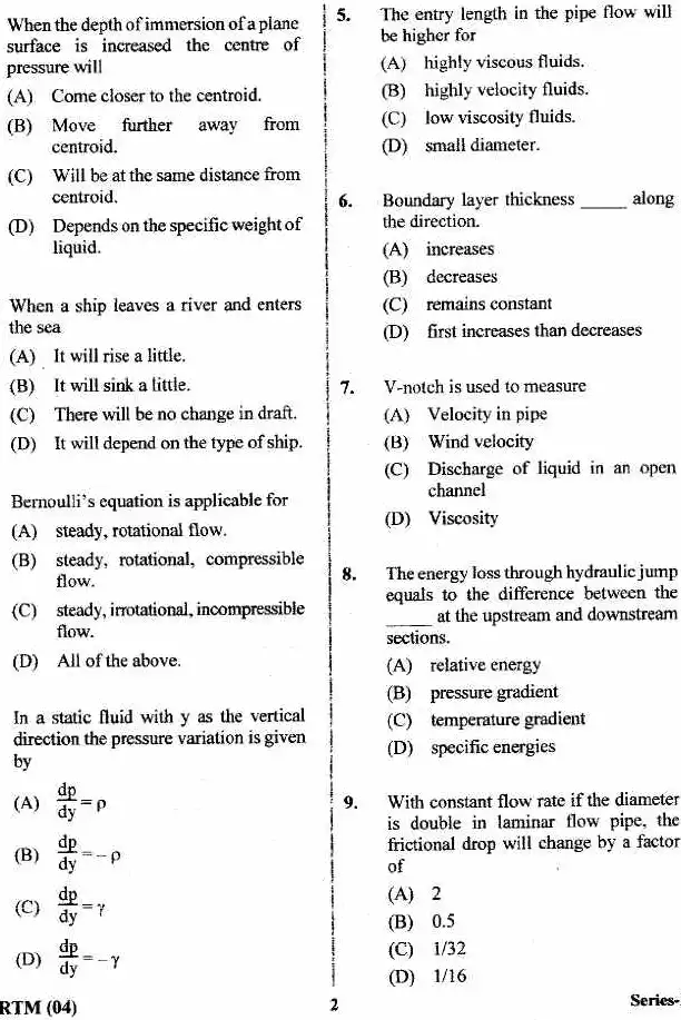 JPSC AE Mechanical Engineering Paper-I objective question paper page 1 instructions scan PDF download
