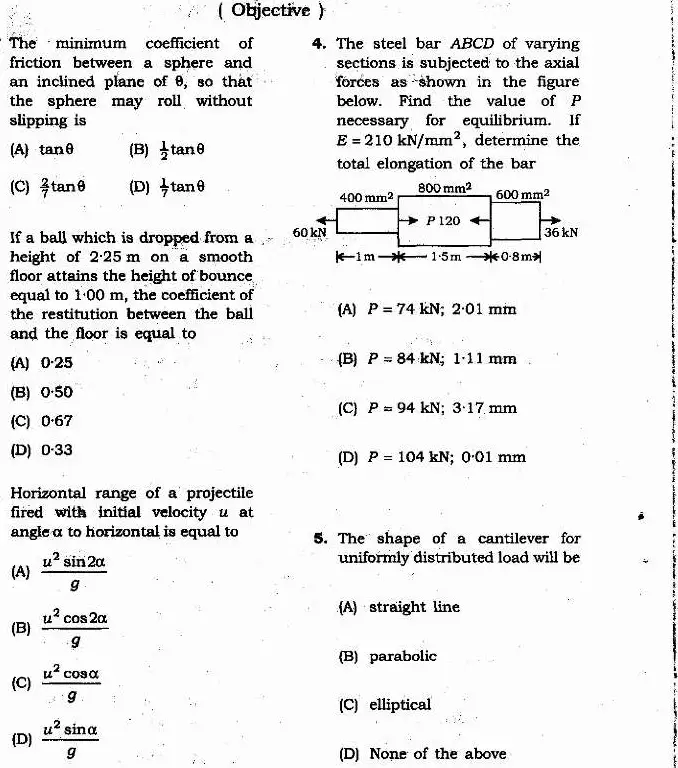 JPSC AE 2013 General Engineering question paper page 1 instructions scan PDF download for Combined Assistant Engineers Recruitment Exam