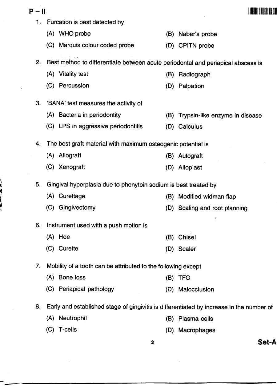 JPSC Dental Doctors Basic Grade Exam Paper II 2016 question paper page 1 instructions scan PDF download