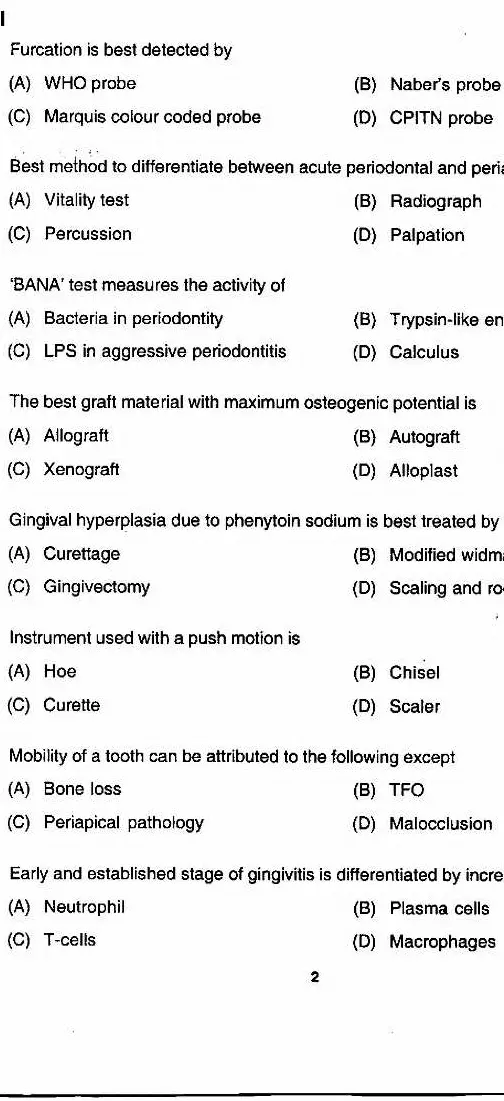 JPSC Dental Doctors Basic Grade Exam Paper II 2016 question paper page 1 instructions scan PDF download