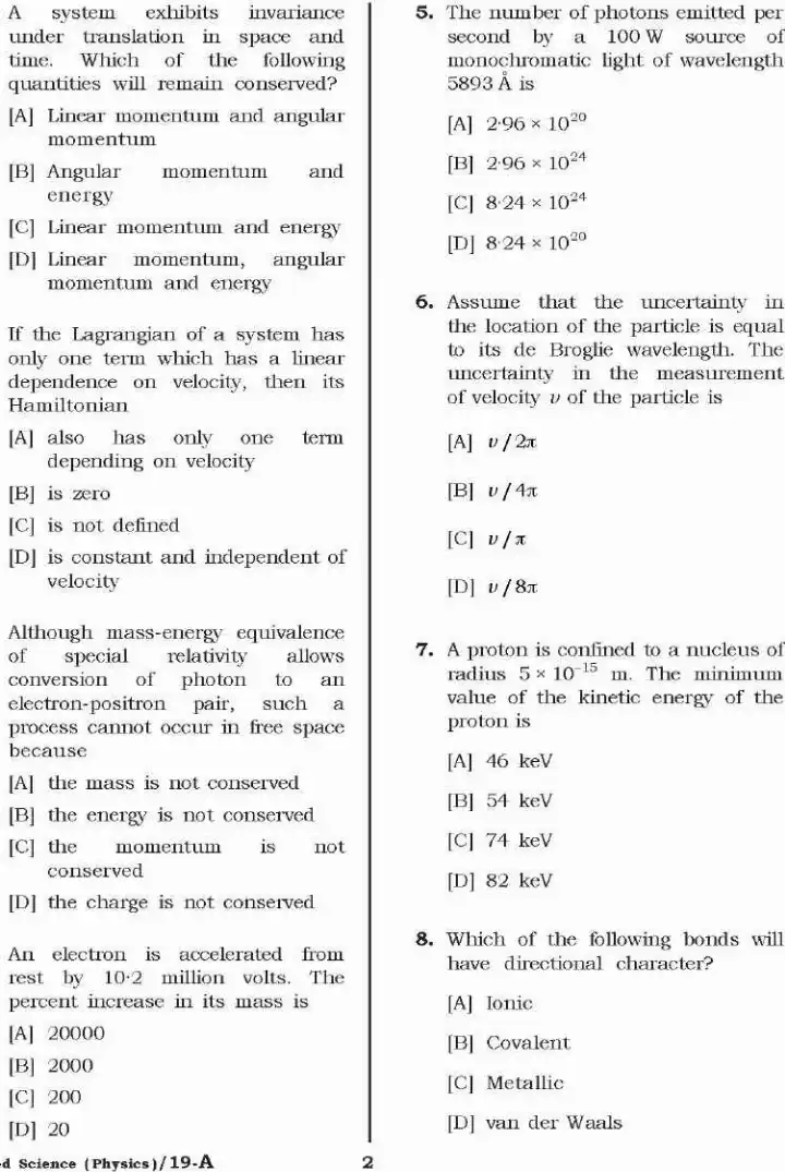 Lecturer in Applied Science (Physics) MCQ 2021 Haryana — page 1 instructions scan PDF download