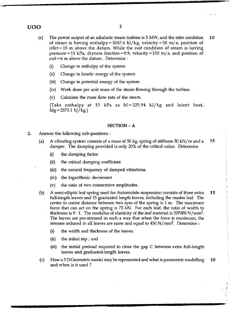 Mechanical Eng Optional Paper 2012 (Maharashtra) — page 1 instructions scan PDF download