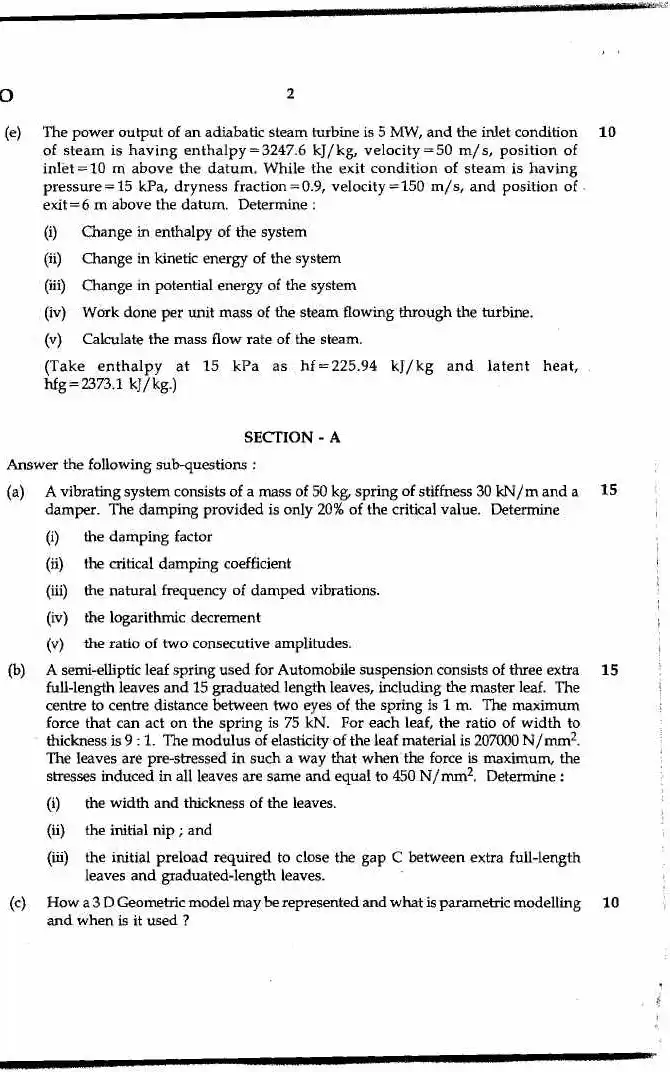 Mechanical Eng Optional Paper 2012 (Maharashtra) — page 1 instructions scan PDF download